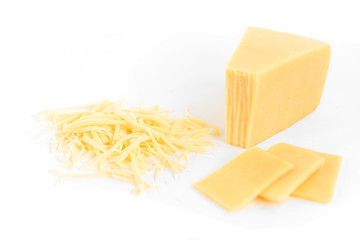 Cheese isolated on white background.