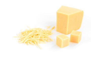 Cheese isolated on white background.