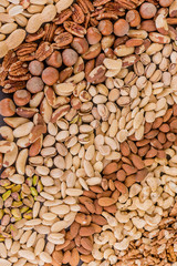 filled frame of variety mixture of nuts