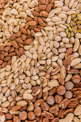 filled frame of variety mixture of nuts
