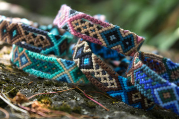 friendship bracelets in ethnic style, handmade, jewelry for hands