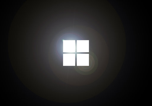 light from windows in black background