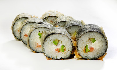 Warm rolls (salmon, eel, Philadelphia cheese, avocado, Panko)