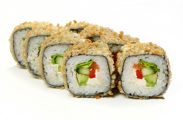 Warm rolls (Tofu cheese, sesame, avocado, tomato, bell pepper, lettuce, lean sauce)