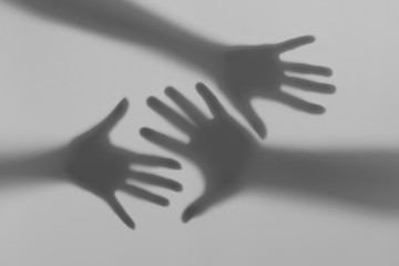 Abstract silhouettes of hands
