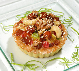 Dessert Eastern sweetness - hazelnuts, walnuts, cashews, raisins, candied fruits, honey-puddled