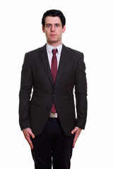 Studio Portrait Of Caucasian Businessman