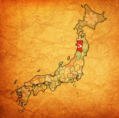 akita prefecture on administration map of japan