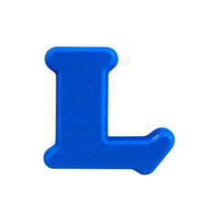 letter L uppercase alphabet plastic on white background with Clipping path