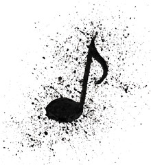 Vector illustration grunge texture hand painted watercolor musical notes