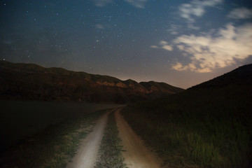 Night sky with milky way and stars.