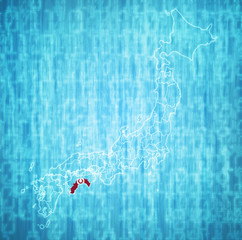 kochi prefecture on administration map of japan
