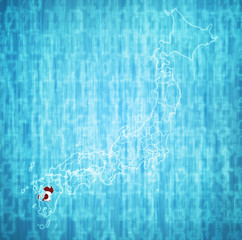 kumamoto prefecture on administration map of japan