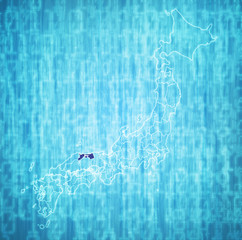 tottori prefecture on administration map of japan