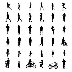 peoples exercise isolated on white background as healthy concept. vector illustration.