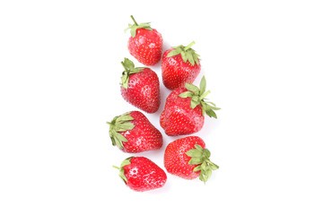 lots of strawberries on white background isolated