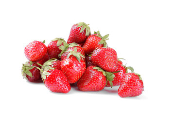 lots of strawberries on white background isolated