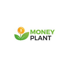 Money plant logo. Growth of investments and investments. Trust Fund logotype
