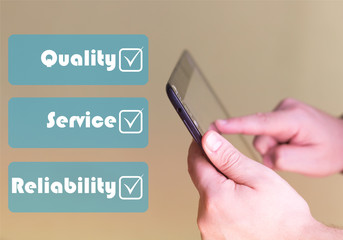 "Quality, Service & Reliability" concept
