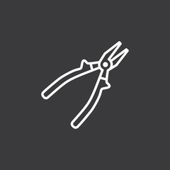 line pliers icon on dark background