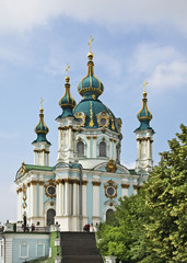 Fototapeta na wymiar Church of St. Andrew in Kiev. Ukraine