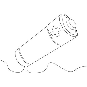 recommend clip art: Continuous line drawing Battery icon outline