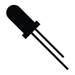 A black and white silhouette of a diode 