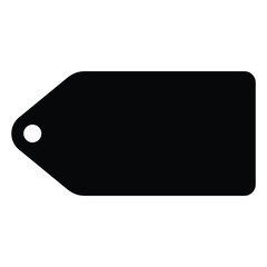 A black and white silhouette of a discount tag