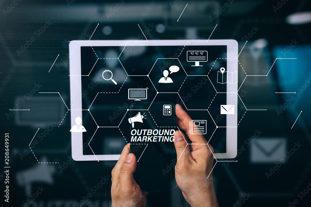 Poster cyber security internet and networking concept.Businessman hand working with VR screen padlock icon on mobile phone and digital tablet computer