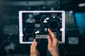 cyber security internet and networking concept.Businessman hand working with VR screen padlock icon on mobile phone and digital tablet computer