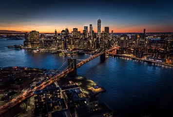 Crédence de cuisine en verre imprimé Brooklyn Bridge Horizon de New York
