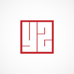 Initial Letter YZ Logo Template Design