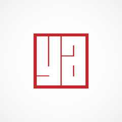 Initial Letter YA Logo Template Design
