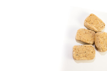 Polvorones typical spansih on white background