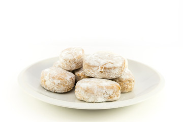 Polvorones typical spansih on white background