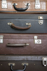 Stack of Old vintage suitcases