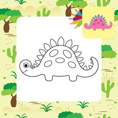 Cute Dino coloring book