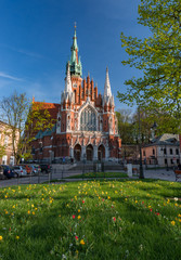 Fototapeta premium Kraków, Polska, kościół św. Józefa na Podgórzu, wiosna