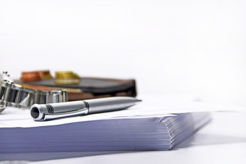 Abstract photo of documents.