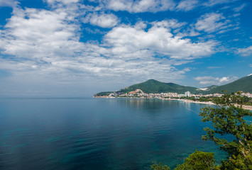 Montenegro, Budva,  panoramic landscape of Budva riviera