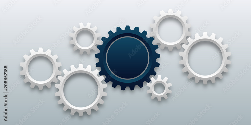 Wall mural gears and cogs background #vector graphics