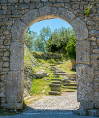 Fototapeta na wymiar Megalithic walls in Arpino, ancient town in the province of Frosinone, Lazio, central Italy.