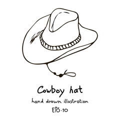 Cowboy hat hand drawn