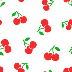Cherry berry icon seamless pattern background. Business concept vector illustration. Sweet cherry healthy food symbol pattern.