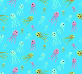 Naklejka na ściany i meble Jellyfish pattern