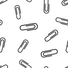 Paper clip attachment icon seamless pattern background. Business concept vector illustration. Paperclip symbol pattern.