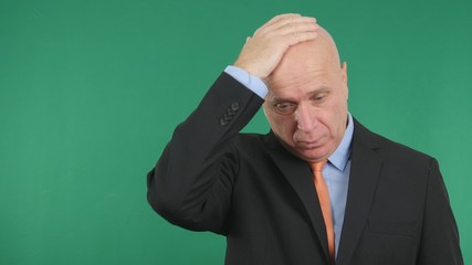 Upset Businessman Make Disappointed Hand Gestures With Green Screen Background