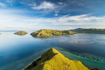 Part of 'Gili Lawa' with triangle shape and blue sea in an evening, Komodo Island (Komodo National Park), Labuan Bajo, Flores, Indonesia © Thrithot