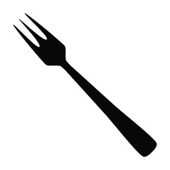 A black and white silhouette of steel fork