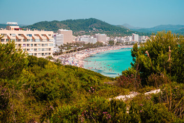 Cala Millor beach with a lot of People, Mallorca